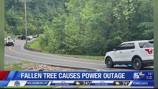Crews working to restore power after fallen tree split West Knox County power pole