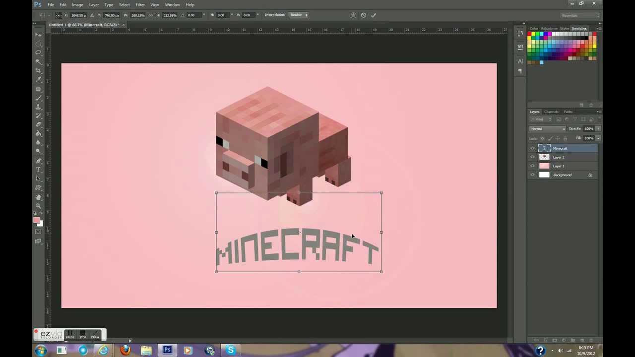 Minecraft Wallpaper Speed Art | Photoshop CS6 - YouTube