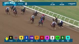 Broadway Unions wins race 8 at Del Mar 8/9/25