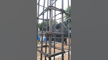 Overlapped steel reinforced bars in building columns