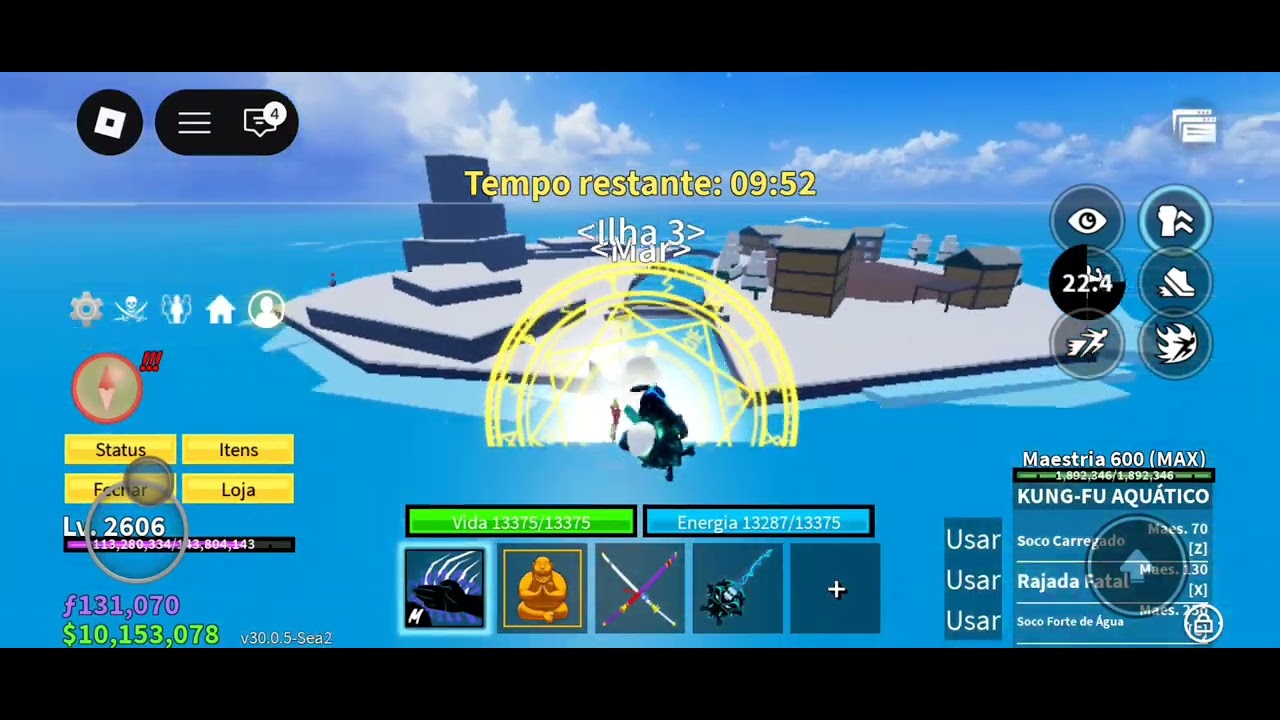 Fazendo raids blox fruits