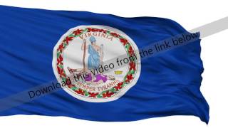 Isolated Waving National Flag of Virginia Flag Of Virginia Animated Background Loop Animation