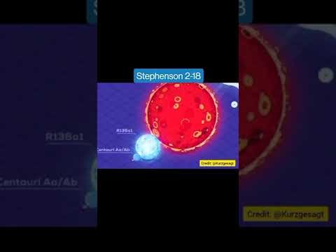 Which is the biggest star in the universe? stephenson 2-18 Comparison with Sun!