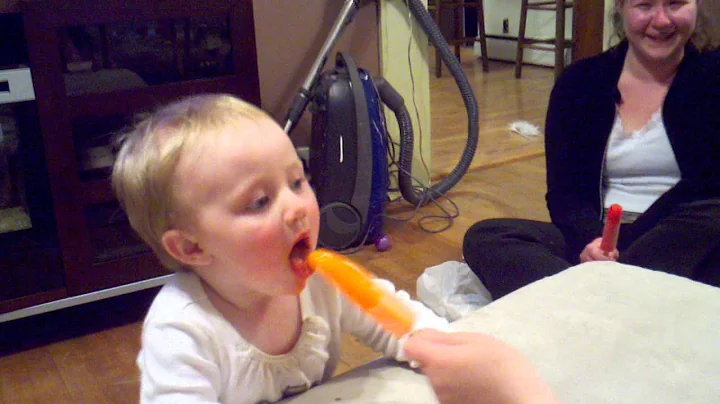 Baby likes popsicle