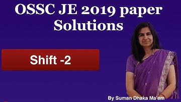 OSSC JE 2019 paper solutions #osscje #opscaee