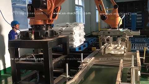 Heavy loading capacity robot hand big bag powder bag palletizing machine palletizier