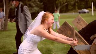 {Zack Kody} Wedding | German Log Sawing Wedding Tradition {Zack Kody} Wedding | German Log Sawing Wedding Tradition