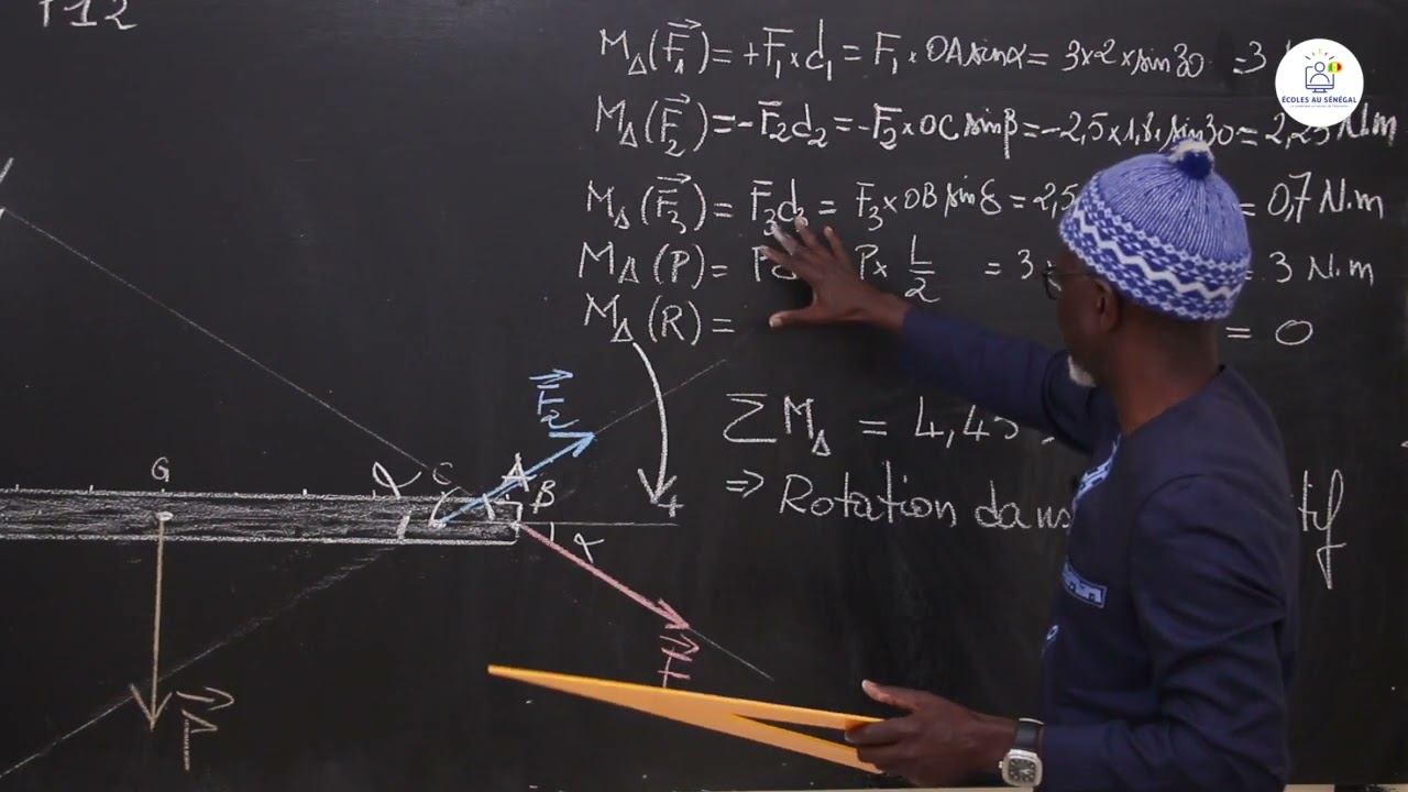 Exercices - Seconde S - PC : équilibre d'un solide mobile autour d'un axe fixe / M. Diaw