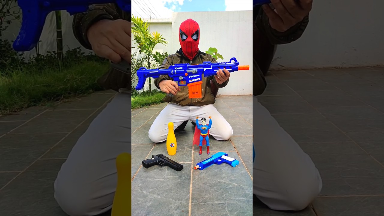 two Toys guns vs Police gun unboxing and testing