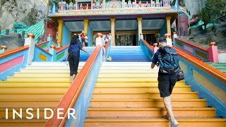 Climb Rainbow Stairs To This Hindu Cave Temple