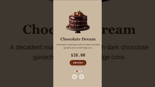 Stunning Cake Website UI Design in React &amp; Framer Motion #shorts #coding #reactjs