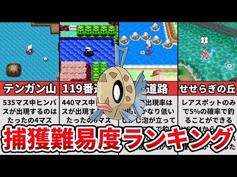 歴代ポケモン ヒンバス捕獲難易度ランキングtop5 Youtube