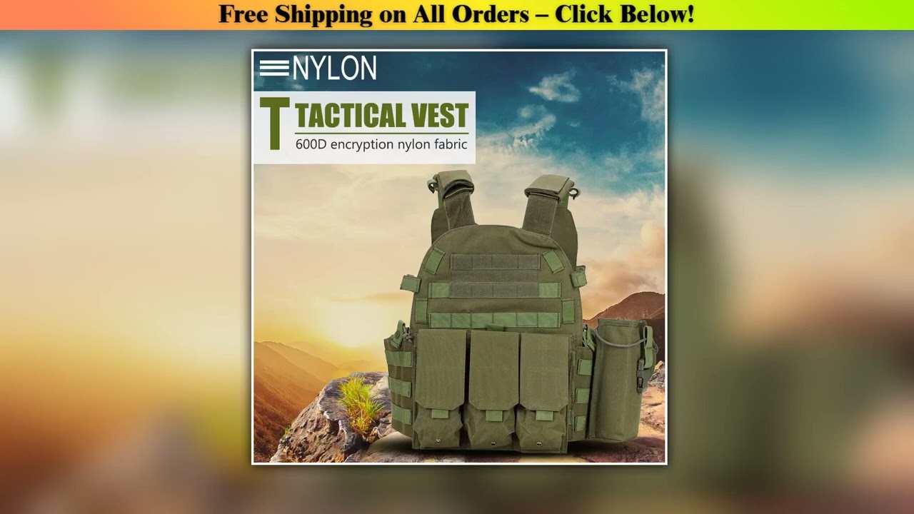 Nylon Tactical Vest Body Armor Hunting Carrier Airsoft Accessories Men Combat MOLLE Camo Army Vest