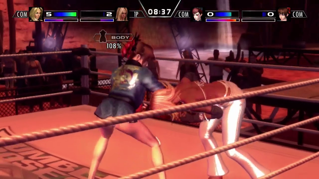 Rumble Roses XX: Dixie and Aisha vs Great Khan and BBD