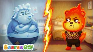 FIRE Bearee 🔥 vs WATER David 💧 PRANK FIGHT! | Good Manners Rich vs Broke | Kids Cartoon