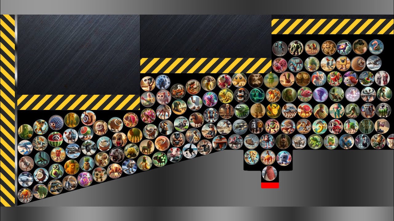 ALL 160 Italian Brainrot Survival Marble Race In Algodoo