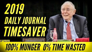 TIMESAVER EDIT 2019 Daily Journal Annual Meeting Full Introduction & Q&A with Charlie Munger by IDP 1,137 views 2 years ago 1 hour, 35 minutes