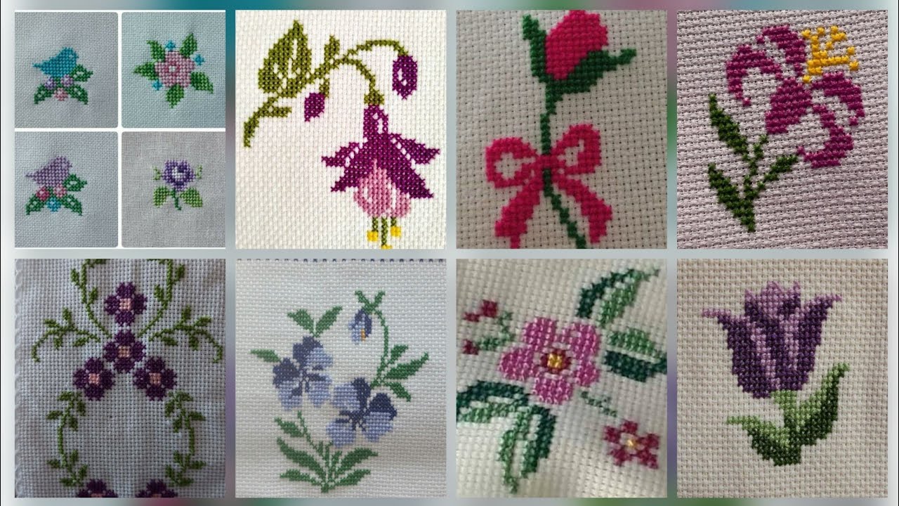 Top 100+ Amazing and Elegant Floral Cross stitch patterns || Charsuti Kerhai Ideas For Everything||
