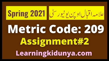 AIOU Solved Assignment 2 Code 209 Spring 2021 | Learning ki dunya | Aiou Assignments