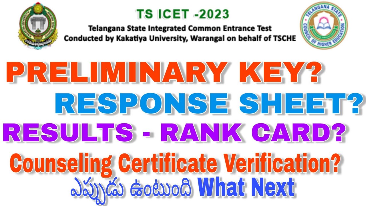 TS ICET 2023 PRELIMINARY KEY UPDATES RESULTS QUARRIES KNOW YOUR MARKS QUESTION PAPERS2023 COUNSELING