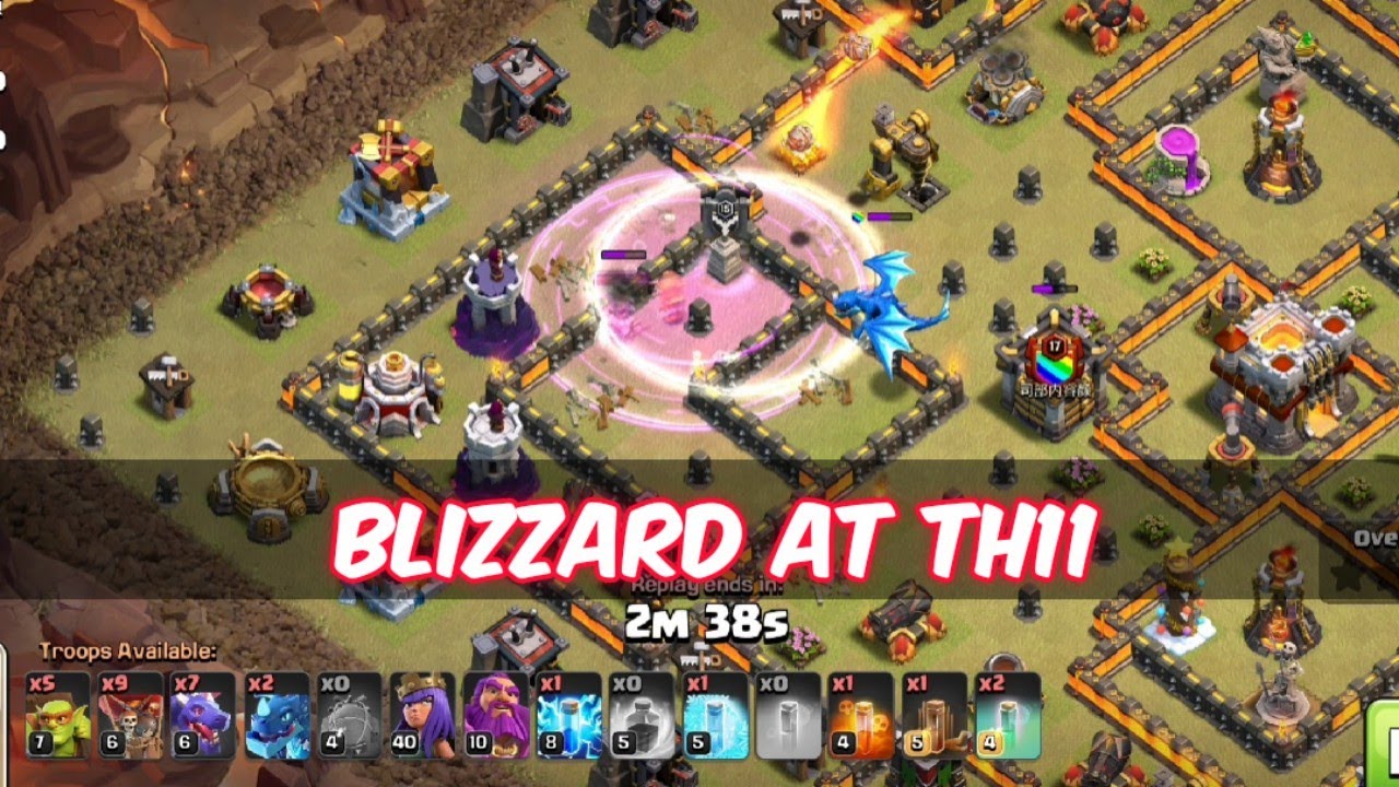 Blizzard Opener At TH11 | Battle Blimp + Super Wizard | Clash Of Clans