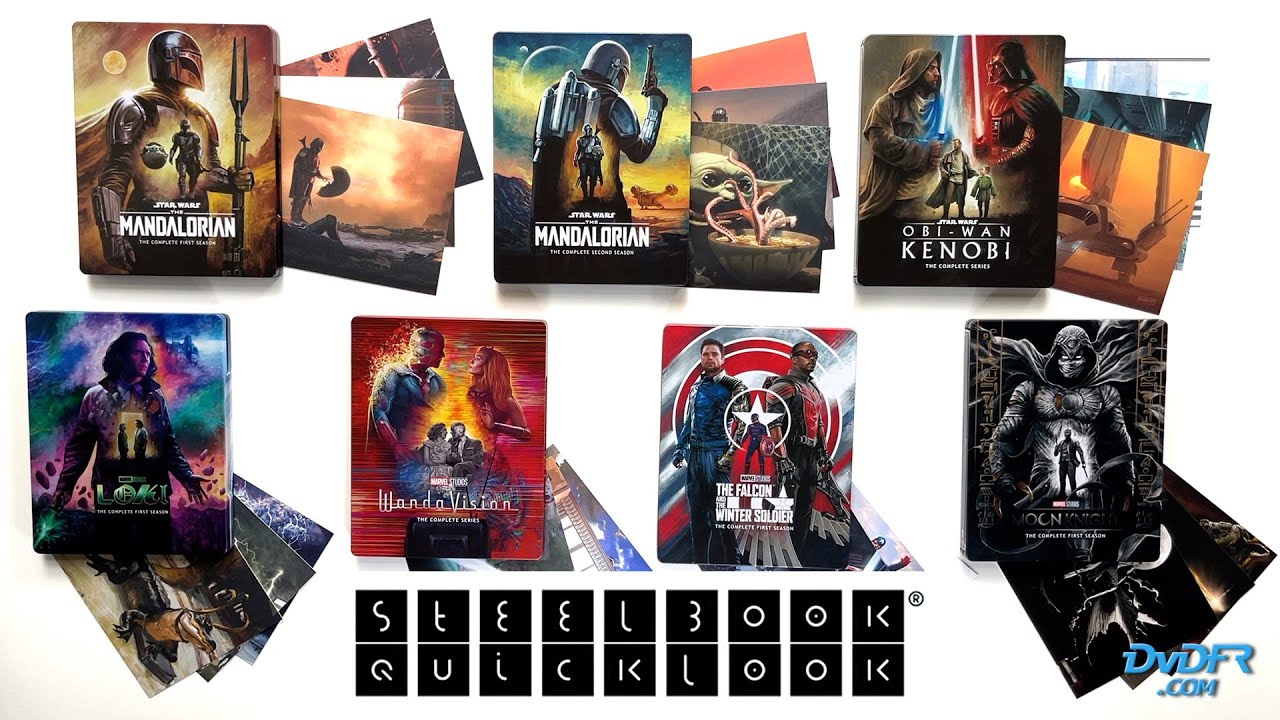 SteelBook QuickLook : séries Disney+ Lucasfilm et Marvel - 4K Ultra HD + Blu-ray + cartes collector.