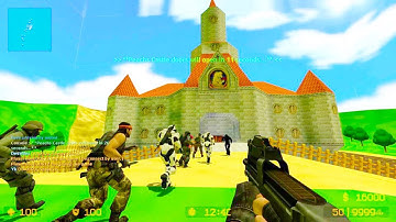 Counter Strike Source - Zombie Escape mod online gameplay on Super Mario 64 map
