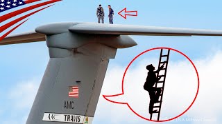 There's a "Ladder" Inside the C-5 & C-17's Tail to Climb to the Top for Maintenance