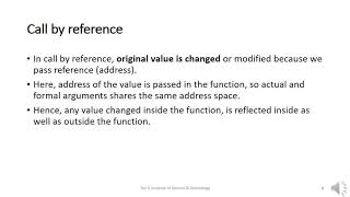 CE306 CPCT Module3 Lecture2 Call by Value and Call by Reference in C++