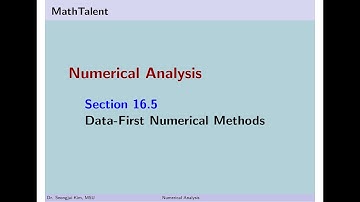 MathTalent Numerical Analysis 16.5 Data-First Numerical Methods