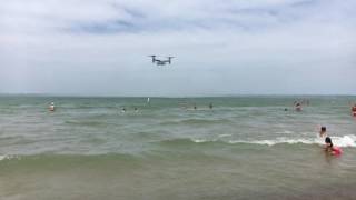 Cv-22 Osprey Flying And Hovering At Beach During Air Show In 4K