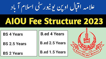 AIOU Fee Structure 2023 | AIOU Fee Schedule 2023