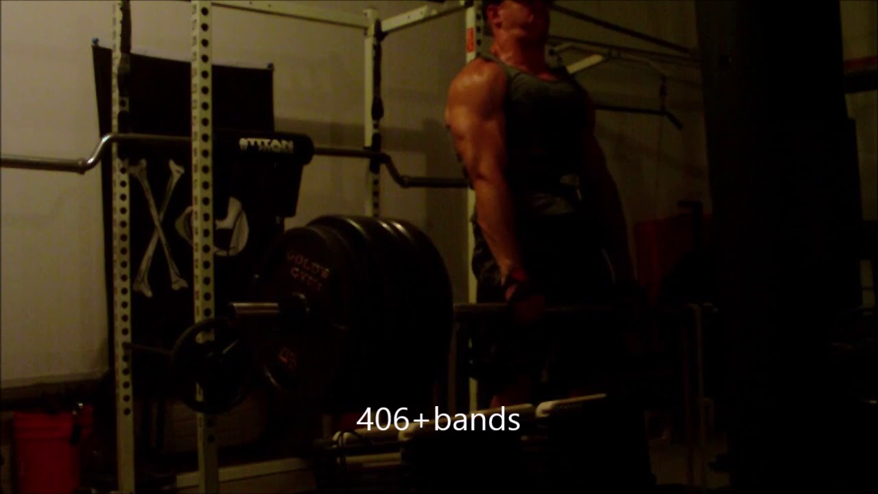 Max Effort Axle deficit deadlift against short bands YouTube