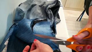 Cerowanie spodni przetartych w kroku - YouTube