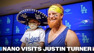 Nano Visits Justin Turner at Dodger Stadium