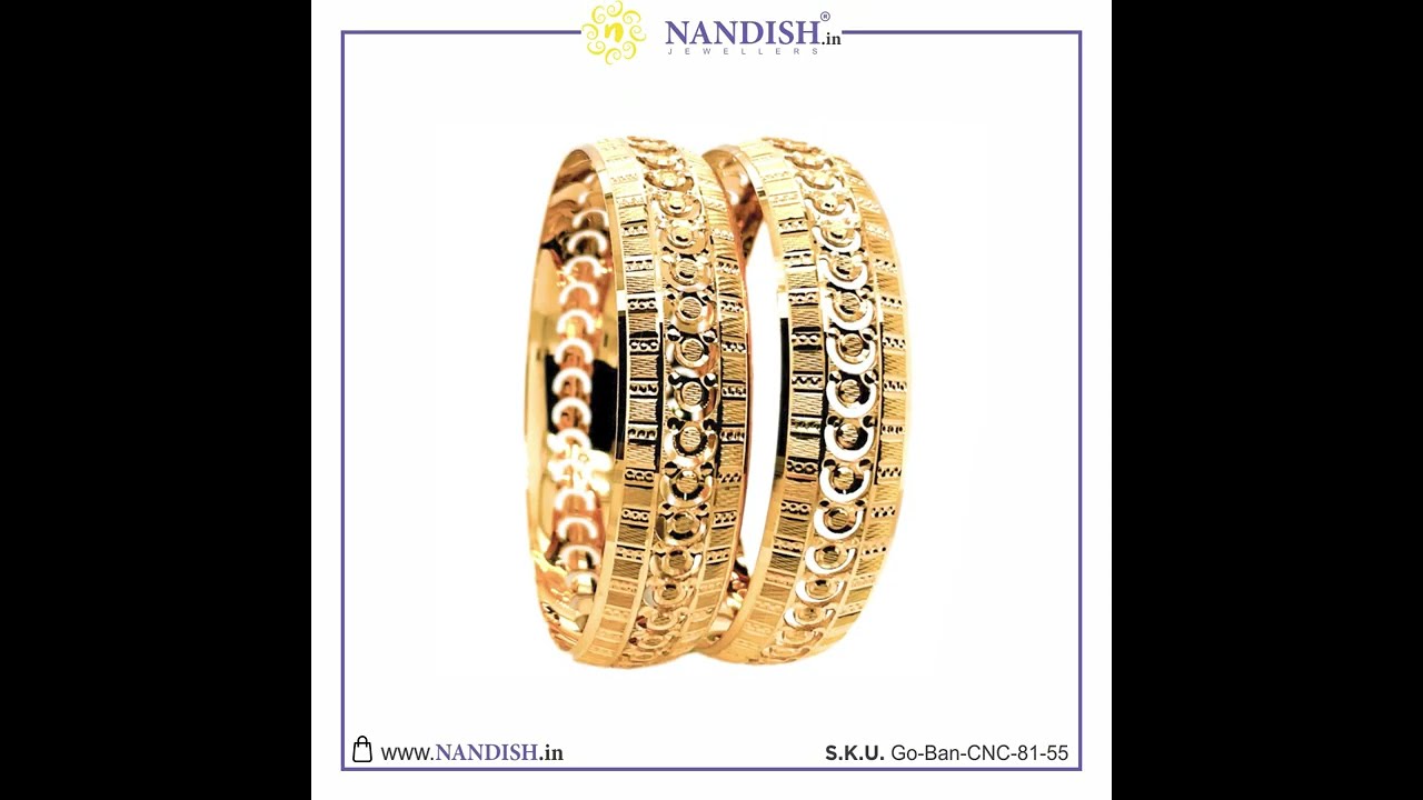 Gold CNC Kangan Design | CNC Bangles | Nandish Jewellers #8