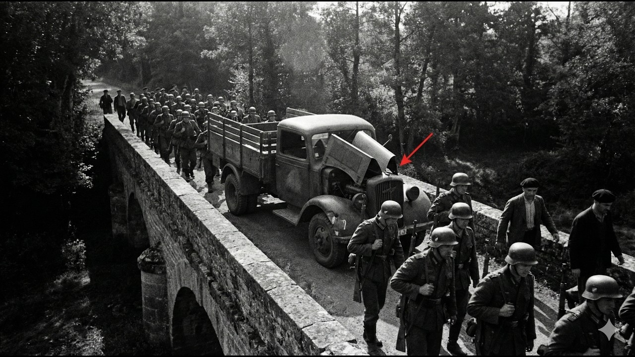 Un camion soi-disant en panne bloque un pont et livre cinquante soldats nazis à la Résistance