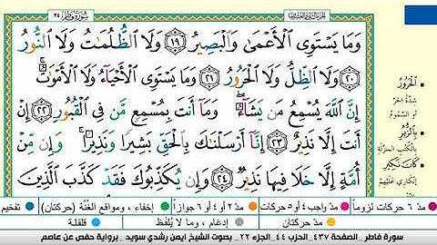 سورة فاطر مكتوبة الشيخ ايمن سويد