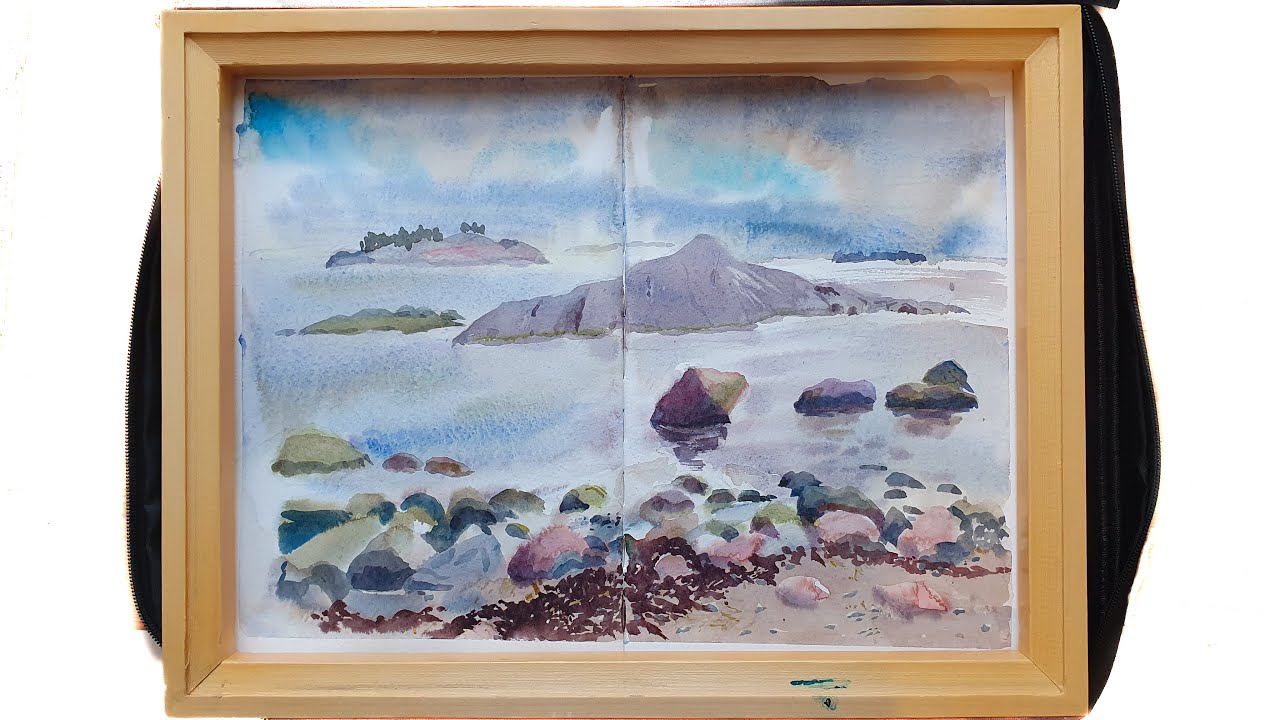 Plein Air Watercolor Demo using Pleinly Watercolor Easel Set (Helsinki 03/2025)