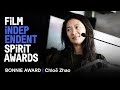 CHLOE ZHAO wins the Bonnie Award | 2018 Film Independent Spirit Awards