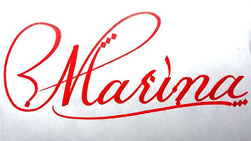 Marina Name Signature Calligraphy Status | How to write with Cut Maker  #calligraphy #cursive