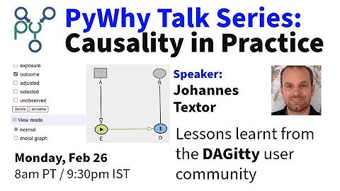 Johannes Textor on lessons learned from the DAGitty user community | PyWhy Causality in Practice