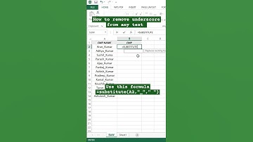 How to remove underscore from text in excel