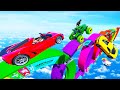 Franklin tried impossible colourful sky bumps mega ramp parkour challenge gta 5  shinchan and chop