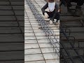 Worker used steel tube to make it easy install rebar