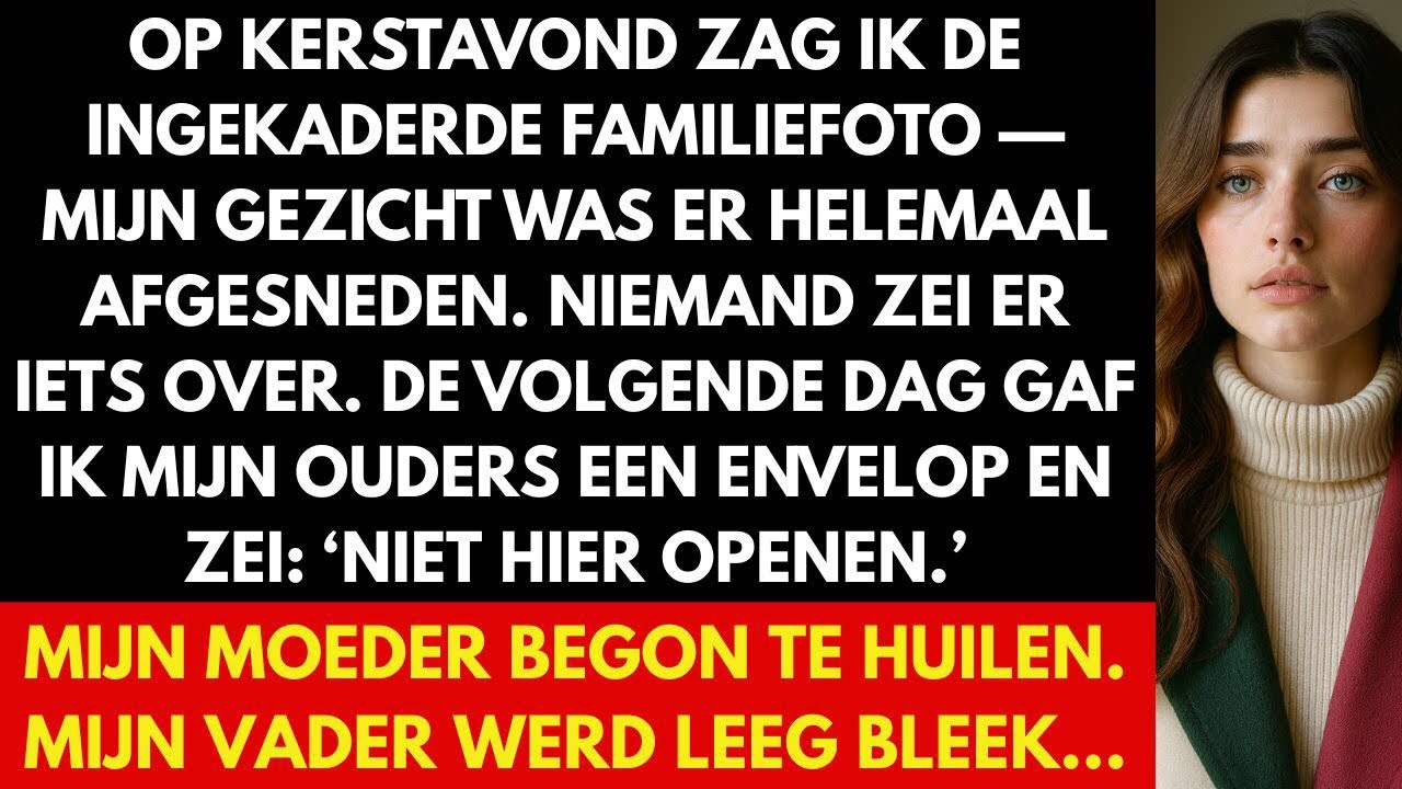 Ze verwijderden me uit de familiefoto. Ik gaf toen zwijgend een envelop…