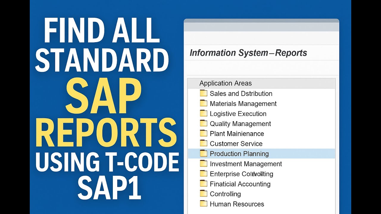 How to Find Any SAP Report Fast | Best T-Code for Beginners! - YouTube