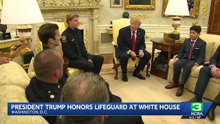 President Trump honors California lifeguard at White House