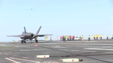 F-35C Completes First Arrested Landing aboard USS Nimitz