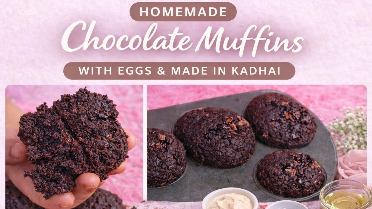 Soft Chocolate Muffins Without Oven | Egg Muffins in Kadhai | Bakery Style at Home